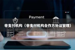 非支付机构（非支付机构合作方协议管理）