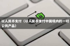 以人民币支付（以人民币支付中国境内的一切公共产品）
