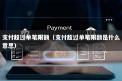 支付超过单笔限额（支付超过单笔限额是什么意思）