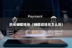 折纸蝴蝶钱包（蝴蝶结钱包怎么折）