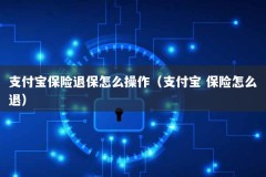 支付宝保险退保怎么操作（支付宝 保险怎么退）