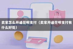 卖家怎么开通花呗支付（卖家开通花呗支付有什么好处）