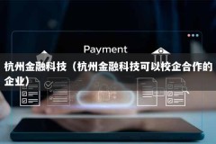 杭州金融科技（杭州金融科技可以校企合作的企业）