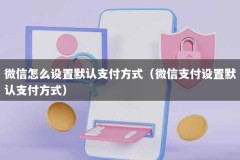 微信怎么设置默认支付方式（微信支付设置默认支付方式）