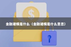 金融建模是什么（金融建模是什么意思）