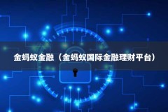 金蚂蚁金融（金蚂蚁国际金融理财平台）