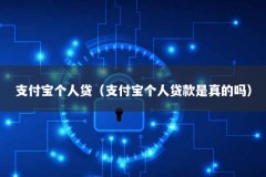 支付宝个人贷（支付宝个人贷款是真的吗）
